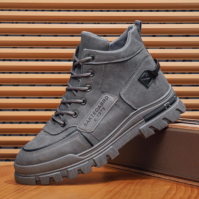 Новые весенние мужские ботинки Мартин, ботинки в британском стиле, рабочие ботинки, модная обувь в корейском стиле для пеших прогулок, трендовая мужская обувь