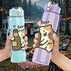 1PC Wine Bottle Cat Cartoon 750ml Color Plastic Sports Water Bottle Leakproof Flip Straw Lid Suitable for Sports Office Home Use