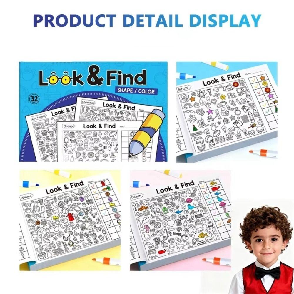 Enhance Visual Perception Fun Coloring Book Look & Find Game Book Children Gift