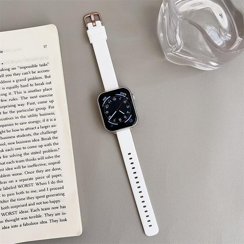 Силиконовый ремешок для Apple Watch band 46 мм 44 мм 41 мм 45 мм 40 мм 49 мм 42 мм 38 мм спортивный браслет correa iwatch Series Ultra 10 9 8 7 se3 6 5 4 3