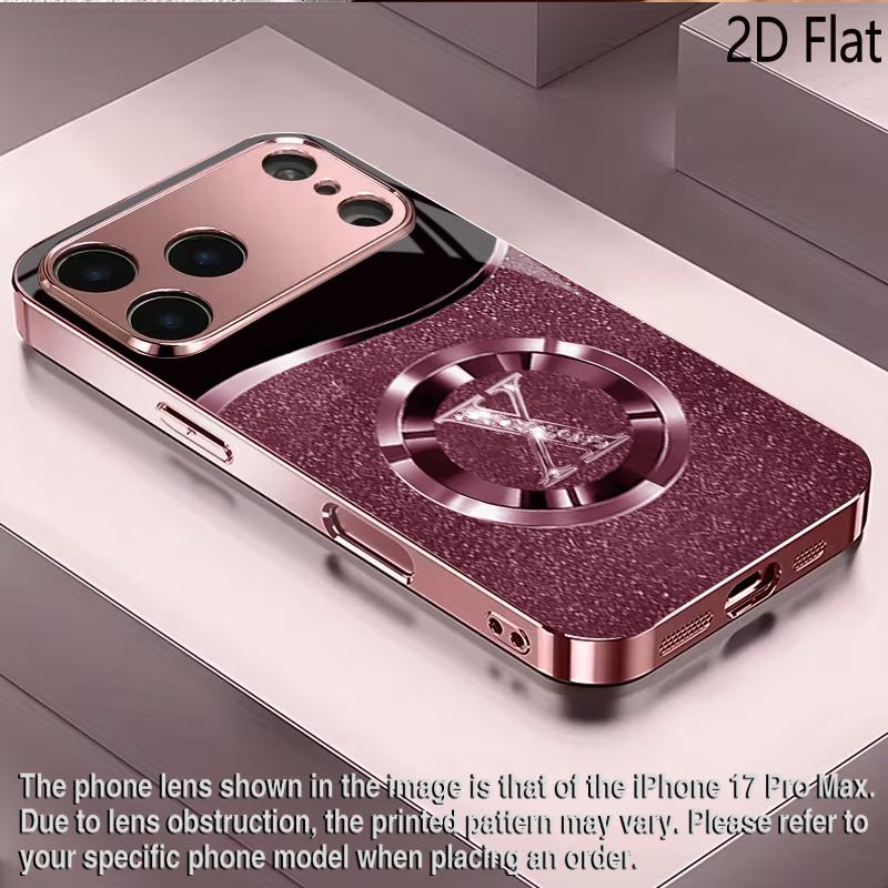 Золотое кольцо X с бриллиантами 2D Плоское Для iPhone 17 18 16 15 14 13 12 11 Pro Max XS XR 8 7 Plus Чехол для телефона Ударопрочный Защитная задняя крышка