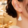 Gift for Her on Christmas 1 Pair Tree Earrings, Glitter Acrylic Star Xmas Shape Cute Earrings Winter Dangle Holiday Festive Jewelry New Year