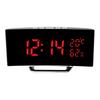 Living Room Curved Screen LED Mirror Digital Temperature and Humidity Electronic Clock Home Desktop Sleeping Alarm Clock Bedside Clock Gift