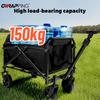 Black Handcart Outdoor Garden Portable Folding Cart Collapsible Shopping for Cart Wagon Picnic Beach Trolley Camping Accessories