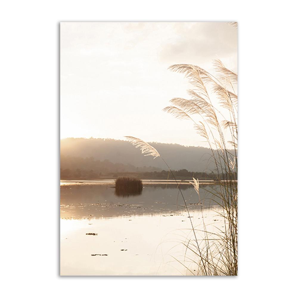 Dried Grass Wall Art Print Nordic Posters Highland Elk Canvas Painting Landscape Dandelion DecorationPictures for Home Room Art