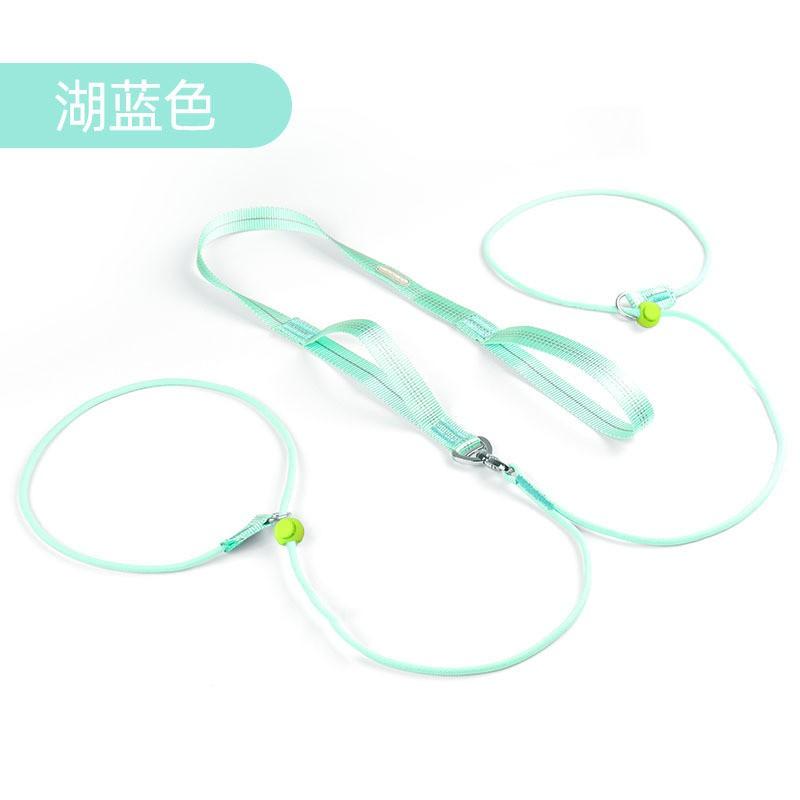 Dual Dog Leash Walking Two Dogs Simultaneously Nylon Non-Extendable Anti-Pull Heavy Duty Pet Lead With Handles