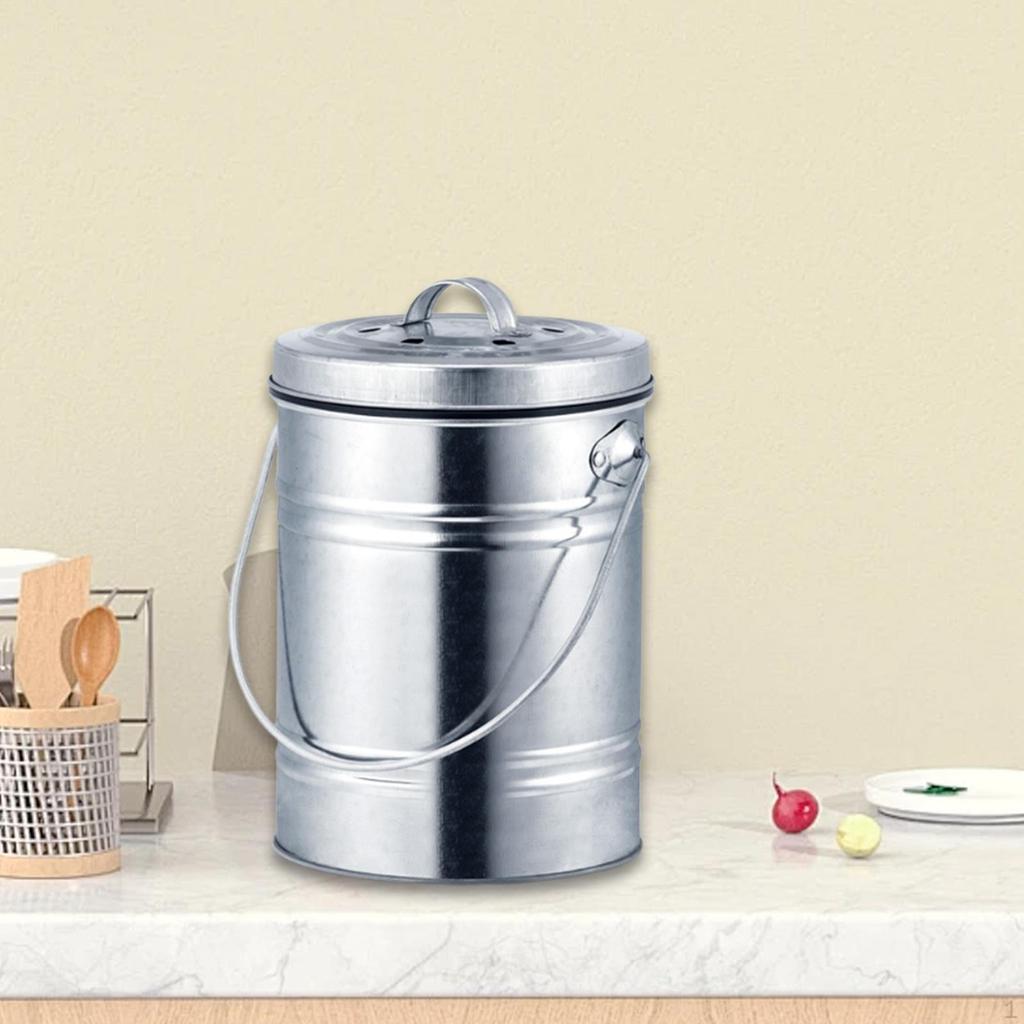 Kitchen Compost Bin Composting Container 3L Capacity Portable Waste Recycling Trash Can for