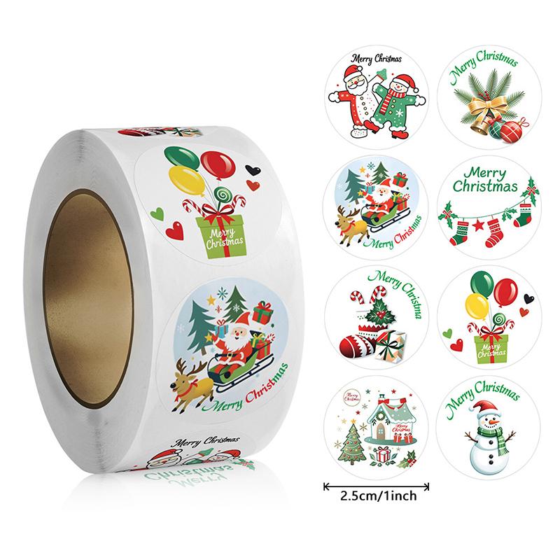 500 шт. веселых рождественских наклеек, рождественские тематические наклейки, наклейки для подарков своими руками, выпечки, конвертов, канцелярских принадлежностей, украшений
