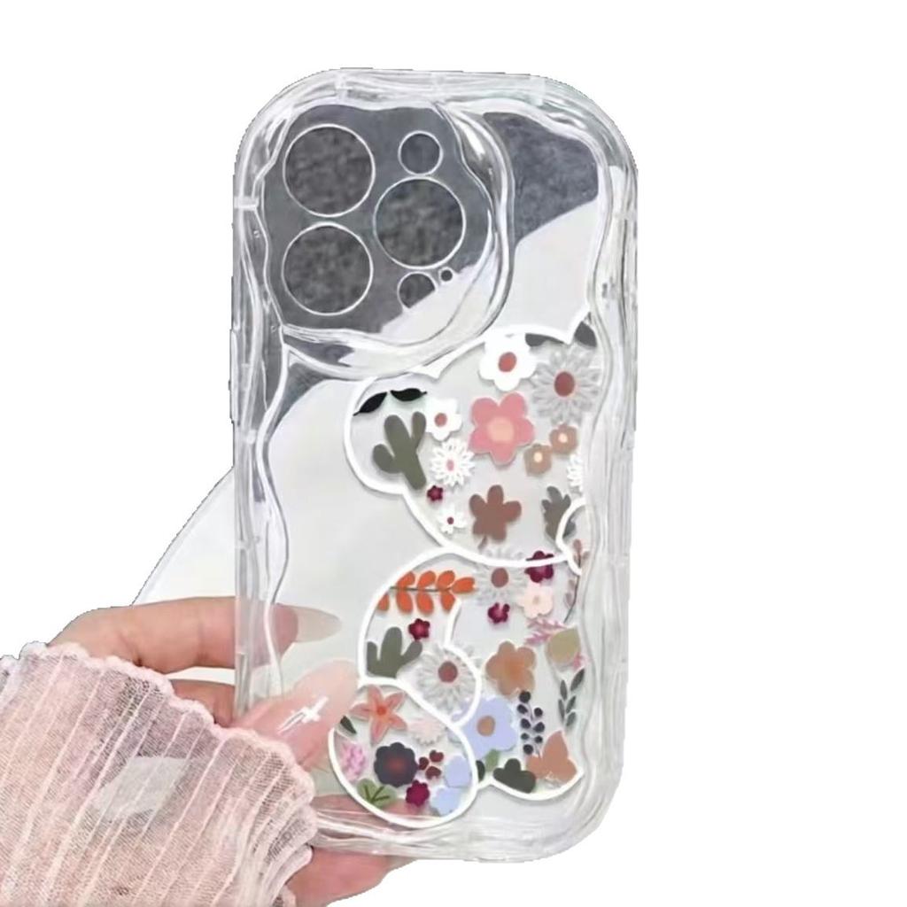 Цветочный мишка милый для чехла мобильного телефона iphone17pro 11 Apple 15/14 ожерелье 13promax новый 12