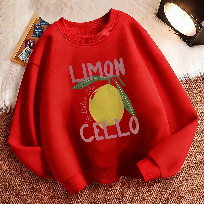 Y2k Retro Hoodie Kids Limon Cello Lemon Children's Sweatshirt Pullover Crew Neck Graphic Print Hoodie Boy/Girl Kids Hoody