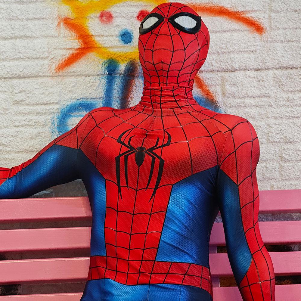 Spider-Man 4 Cosplay Costume New Day Cosplay Peter Parker Halloween Jumpsuit Spiderman Bodysuit