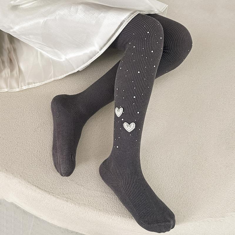 Sparkling Kids Girls Tights White Sheer Pantyhose Spring Fall Thin Dressy Leggings with Rhinestones Dressy Outwear Party Tights