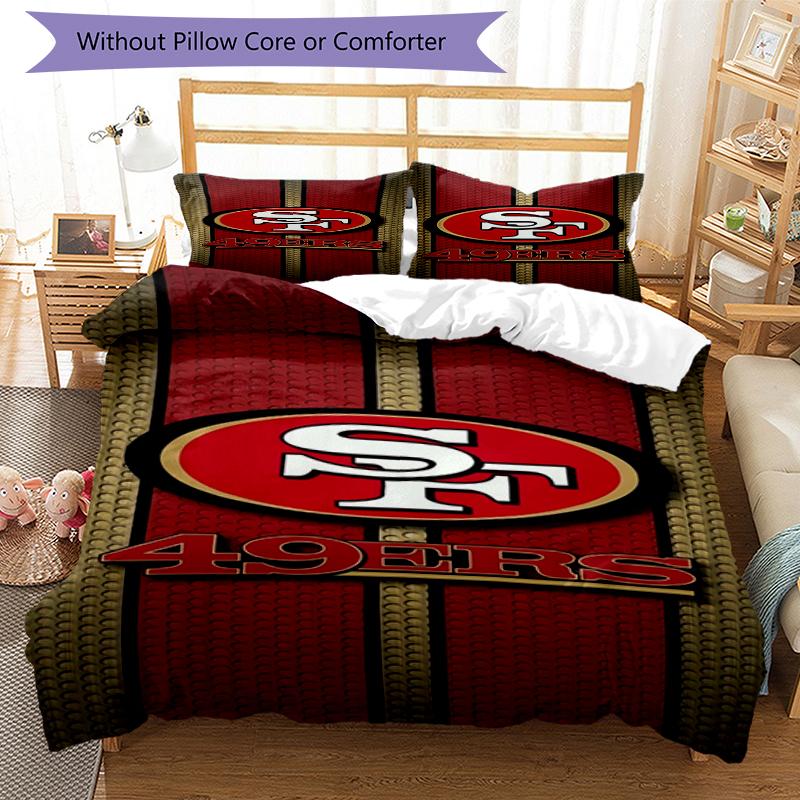 Дизайн San Francisco 49ers Комплект постельного белья 1 пододеяльник + 2 наволочки Мягкое дышащее домашнее постельное белье