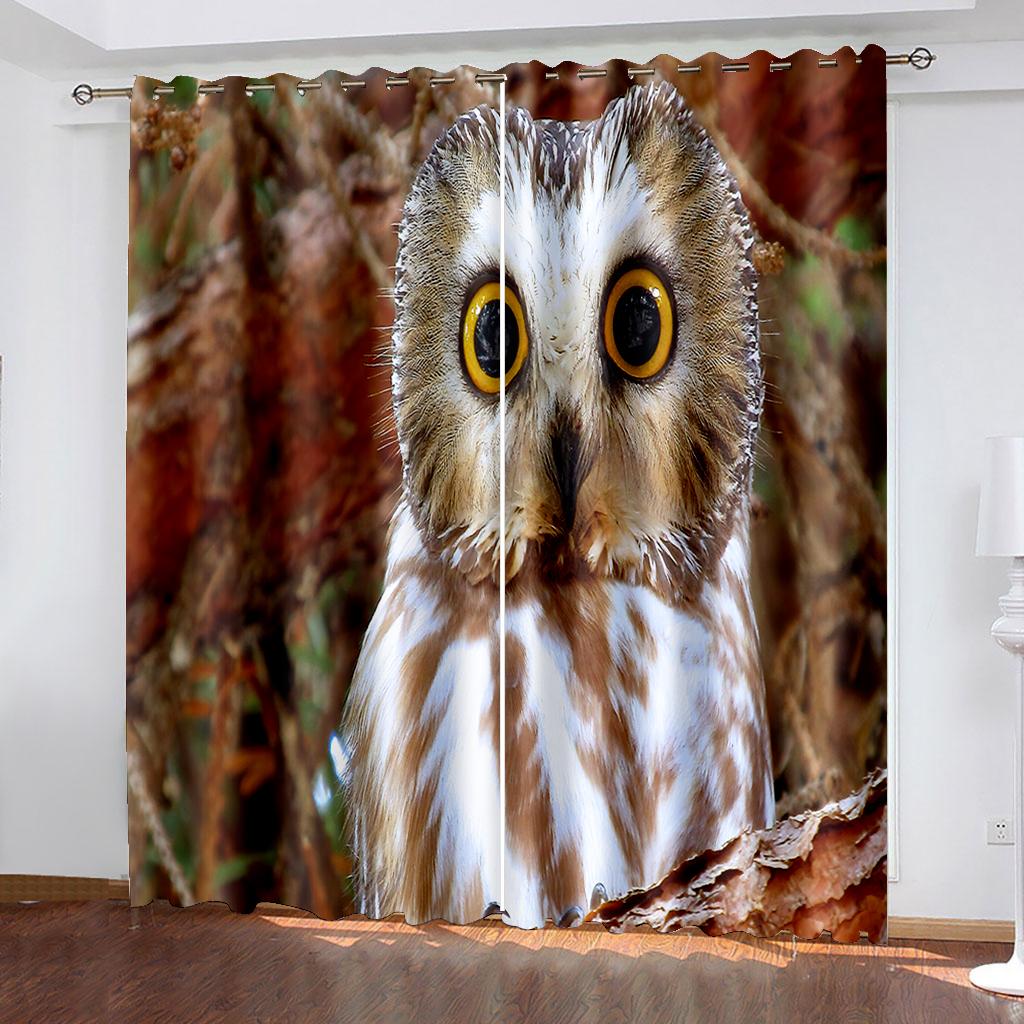 Реалистичные перья совы, шторы с 3D принтом, оконные шторы для спальни, гостиной, декор, декор для окон