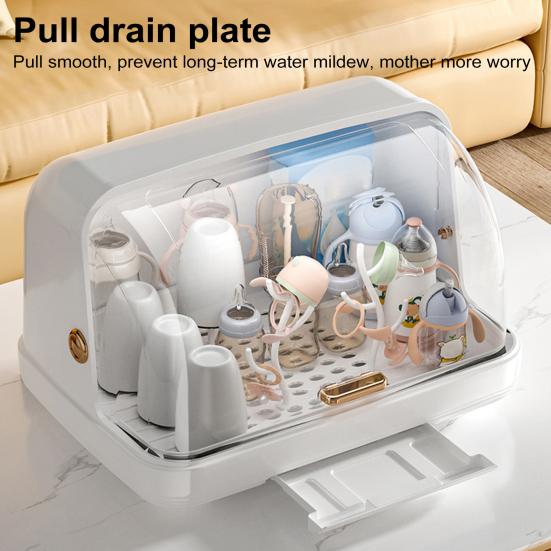 Подставка для сушки детских бутылочек с крышкой, герметичный органайзер для кухонного шкафа на 360 градусов, держатель для бутылочек с клапанами