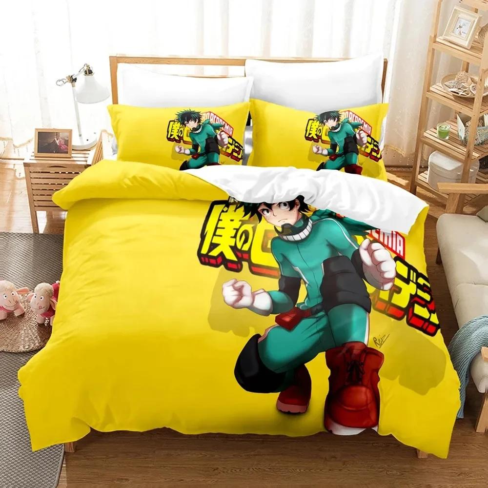 My Hero Academia Комплект Постельного Белья Япония Аниме Печатный Комплект Постельного Белья С Наволочкой Мягкое Покрывало Мягкое Односпальное Двуспальное Queen Super King-Size Размеры