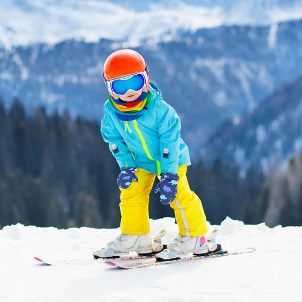 Tidyworm Детские зимние перчатки от холода, милые варежки с динозаврами для мальчиков и холода, идеально подходят для активного отдыха, размер по возрасту, варежки, зима, защита,