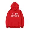 Mens Gothic Streetwear Hooded Sweatshirt With I LOVE MY BOYFRIEND Print Long Sleeve Loose Fit