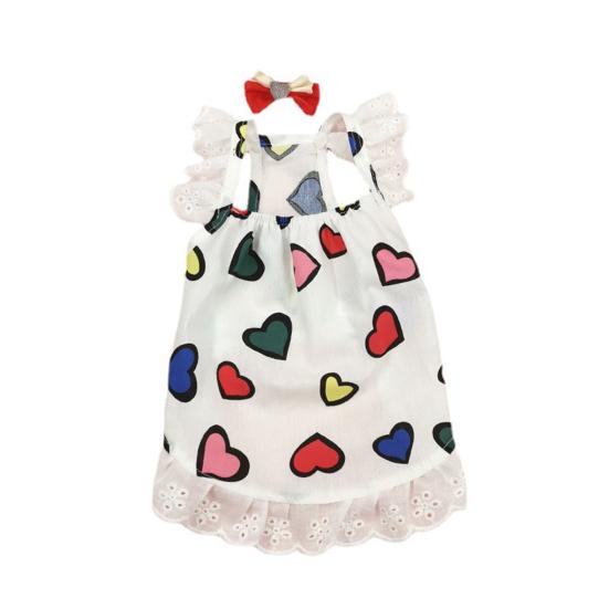 Платье для домашних животных, мягкое кружево, модный принт, удобная тонкая опора для фотографий, хлопковое платье для собак с головным убором, летняя поставка