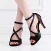 Fashion Salsa Jazz Tango Ballroom Square Training Latin Dance Shoes For Dancing Women Dancers High Heels Satin Sandals Black