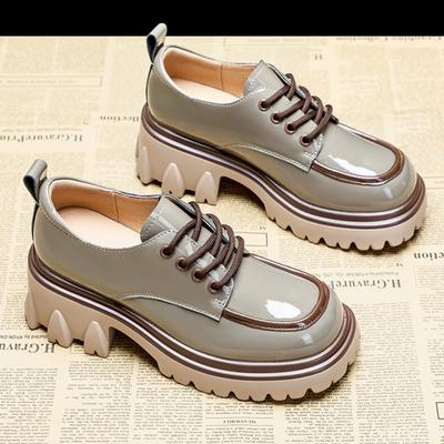 Женская Новая Весенне-Осенняя Мода Грубый Каблук Толстая Подошва Высокая Обувь Противоскользящая Износостойкая Простая Удобная Женская Обувь