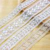 5yardslot 2.7cm/3cm/3.5cm Wide White/Beige DIY Mesh and Cotton Material Embroidered Lace Trimming Clothes Edge