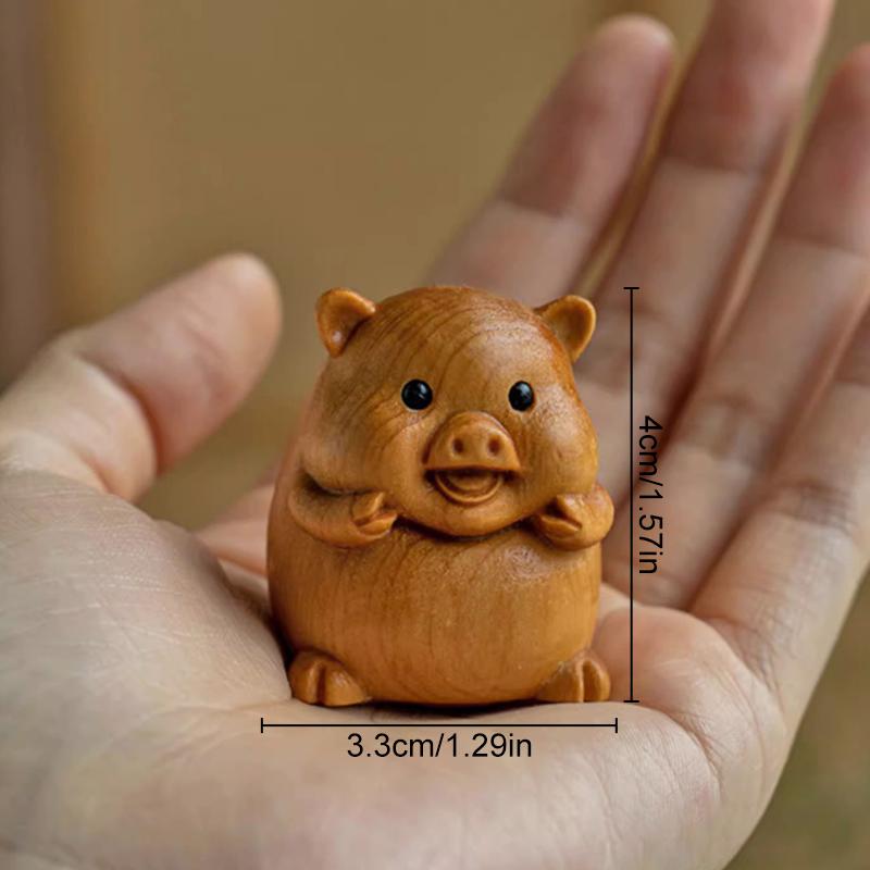 Wooden Chinese Zodiac DIY Handmade Carved Ornaments Animals For Necklace Keychains Pendants Jewelry Accessories