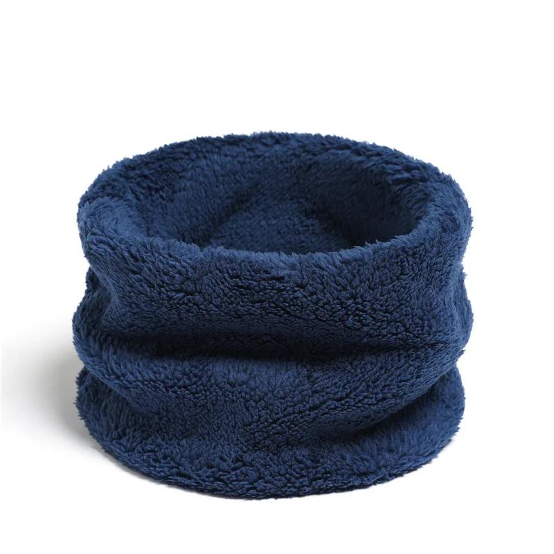 New Cashmere Warm Neckerchief Winter Ring Scarf Solid Plush Thick Neck Scarves Men Women Children Full Face Mask Bufanda Muffler