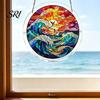 Unique Acrylic Puzzle Pieces Jigsaw Suncatcher Stained Glass Window Hanging Ornament DIY Puzzles Sun Catcher Panel for Home Decor Gifts Mom Friends