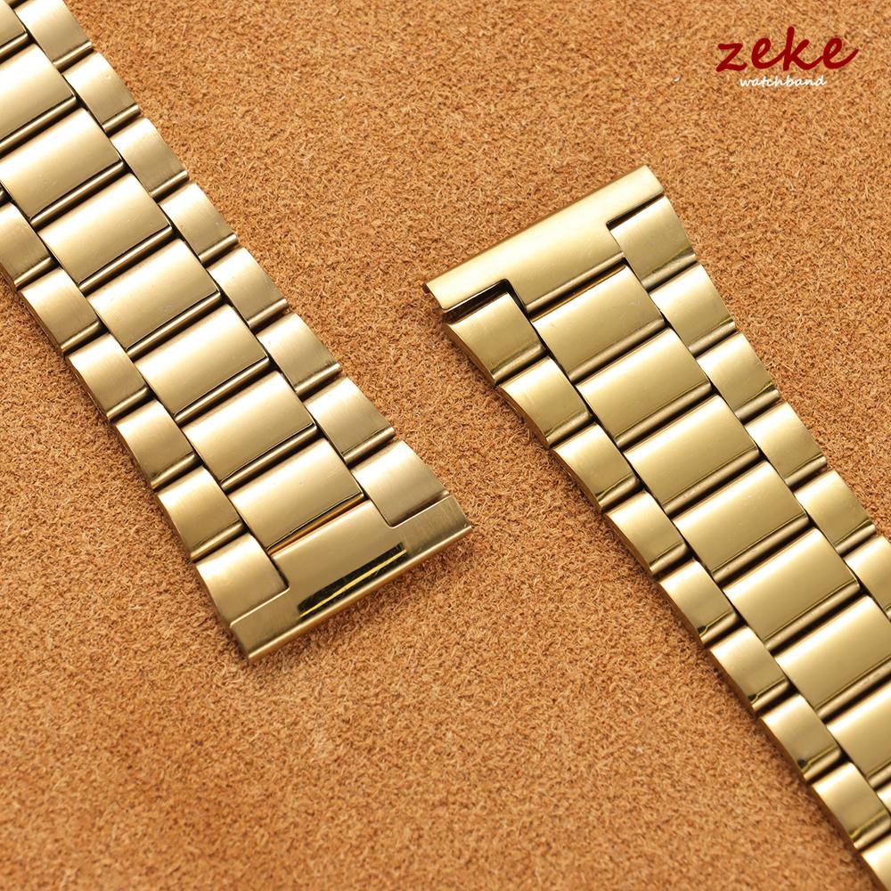 Silver Gold Stainless Steel Watch Band 12mm 14mm 18mm 20mm Metal Bracelet Folding Buckle Universal Watch Strap for Men and Women