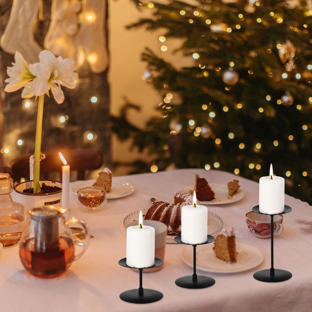 Черные подсвечники канделябры 2 шт. Современные железные подставки для свечей, подсвечники для украшения обеденного стола, центральный элемент, годовщина