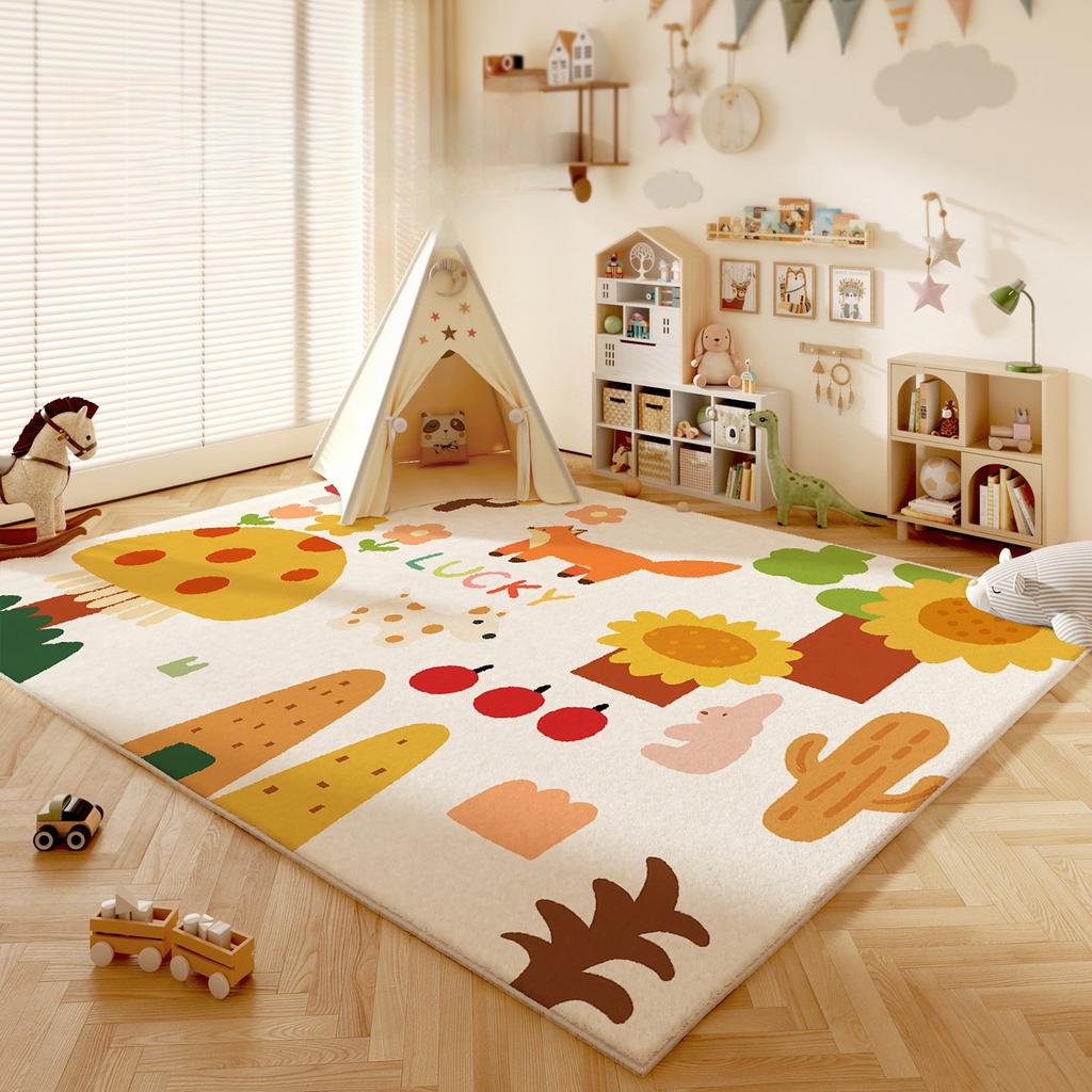 Large Area Carpets for Living Room Cartoon Style Bedroom Decor Cute Carpet Thick Plush Children's Rug Home Fluffy Soft Floor Mat