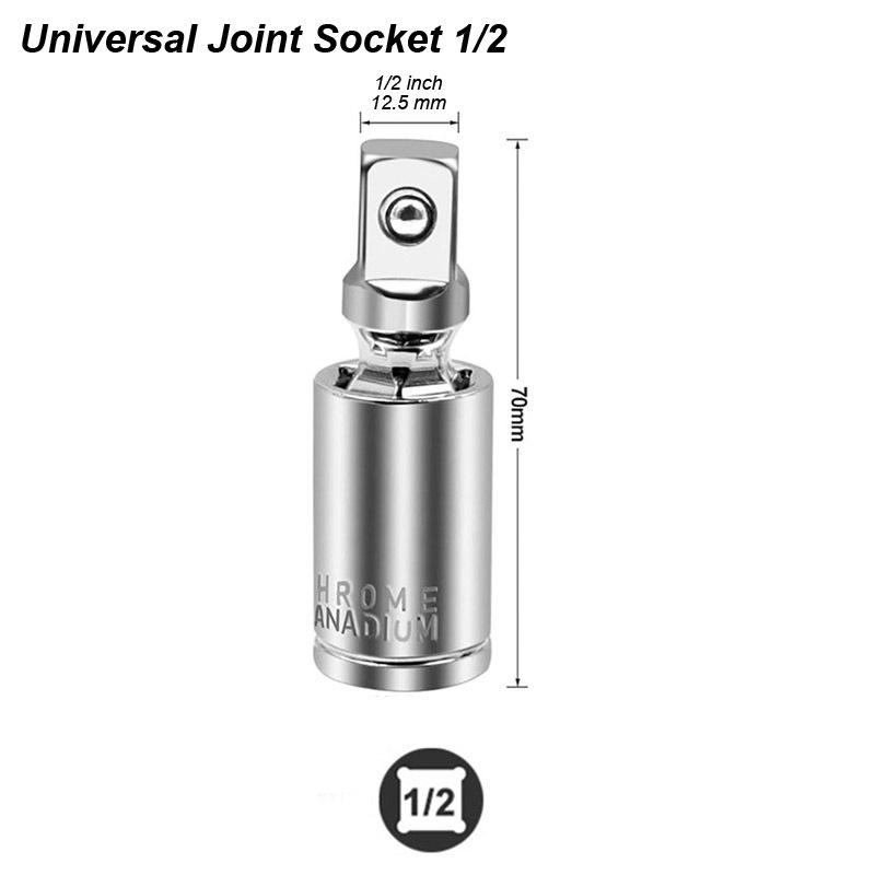 Универсальный шарнирный адаптер-головка квадратный карданный приводной переходник 1/4 3/8 1/2 головка хром-ванадиевая сталь ремонт автомобиля автоинструмент