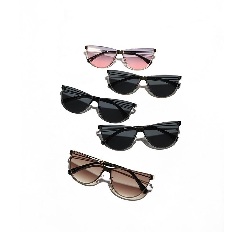 Солнцезащитные очки «Кошачий глаз» Мужские очки для хип-хопа с металлической полой дужкой Женские