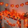1PC Maple Leaf String Lights 10/20/40 LED Lights Battery Operated Waterproof For Halloween Outdoor Autumn Thanksgiving Decor
