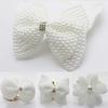 1PC White Pearl Bows Flower Haipins Hair Clips Girls Kids Rhinestone Hair Accessories
