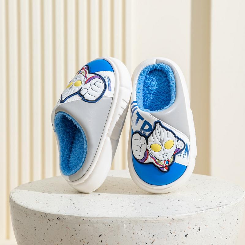 2024 Детские хлопковые тапочки Милые тапочки с героями мультфильмов для мальчиков и девочек Осенне-зимние семейные домашние тапочки для малышей на платформе