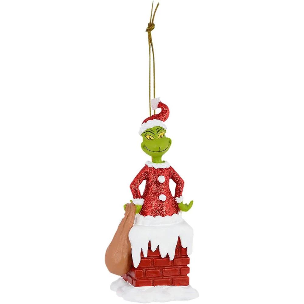 Рождественский кулон с зелеными волосами и кристаллами в виде монстра, мультяшное украшение на рождественскую елку