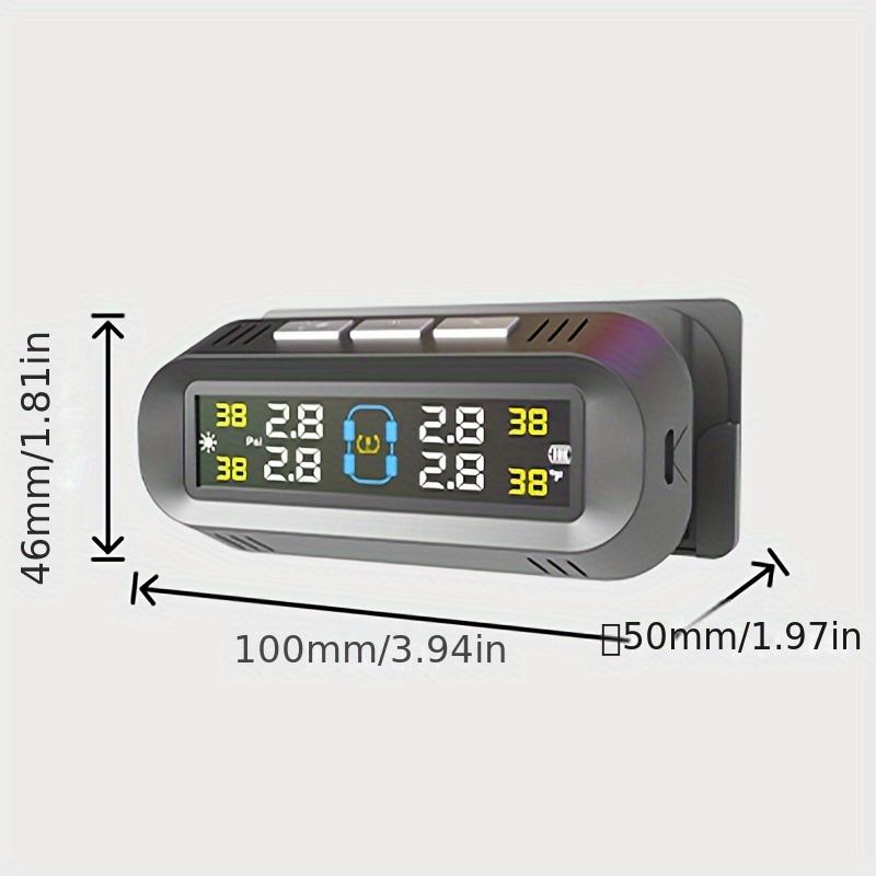 Solar Car TPMS with Digital Display and Real-Time Tire Pressure Alerts
