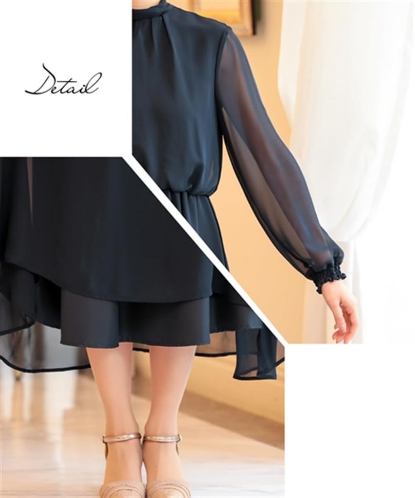 Party Dress Long Dress with Back Ribbon Design Sizes Black M [Nissen] [Wedding/Party Dress] One-Piece <Large Available>