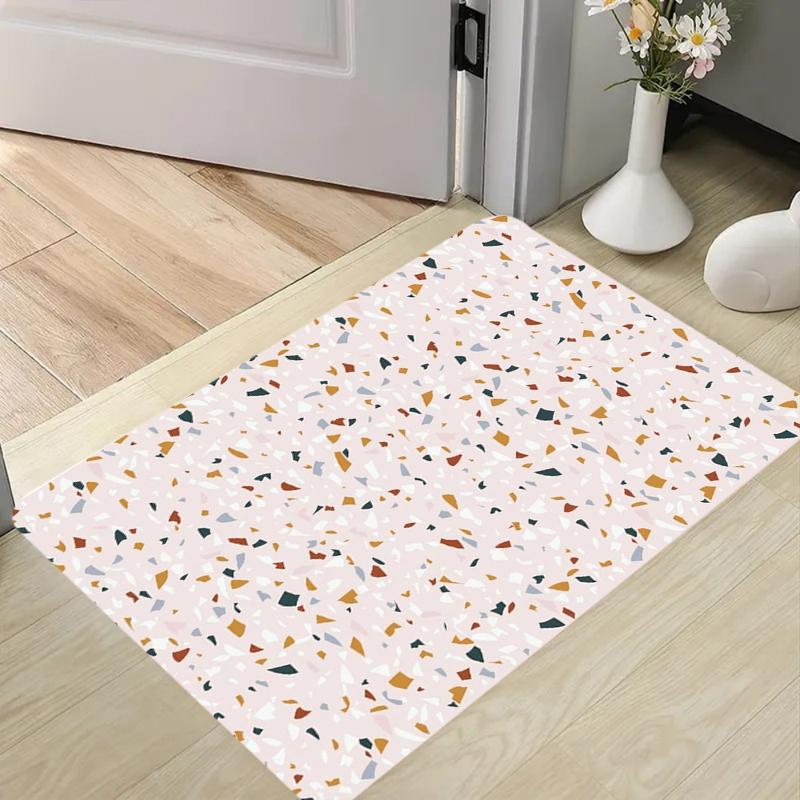 Modern Terrazzo Pattern Carpet Mat Rug Home Decoration Entrance Doormat Floor Rug Washable Mat for Living Room Bedroom Decor