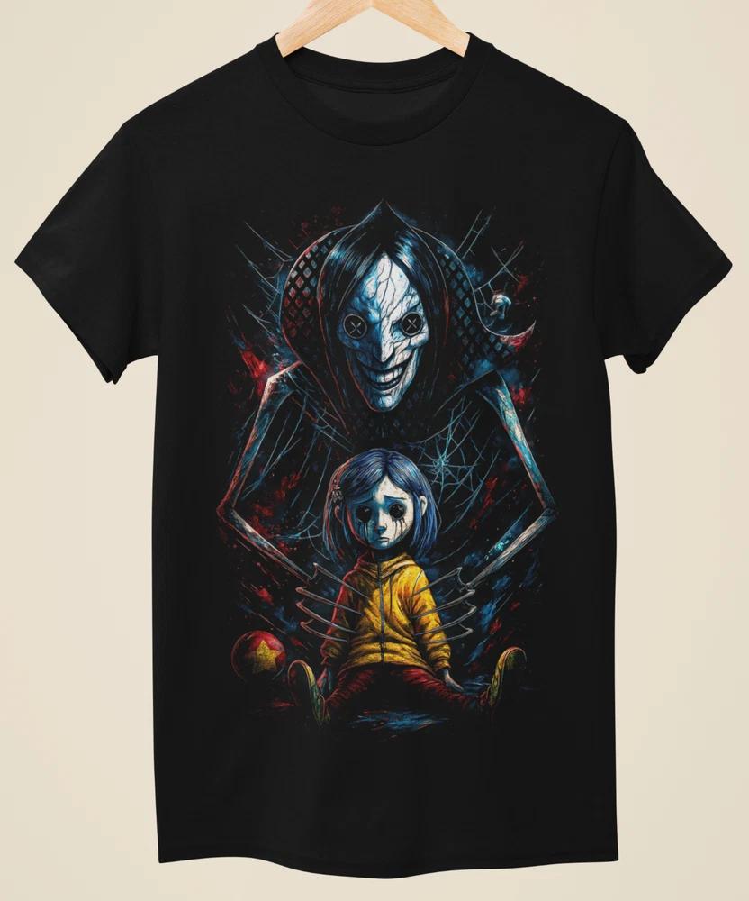 Inspired By Coraline Dark Horror Art Unisex Black TShirt (H0027)