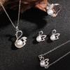 Luxury Little Swan Pearl Set: Necklace, Earrings, Bracelet, Ring - Women's Fashion Commuting Jewelry Four-Piece Set