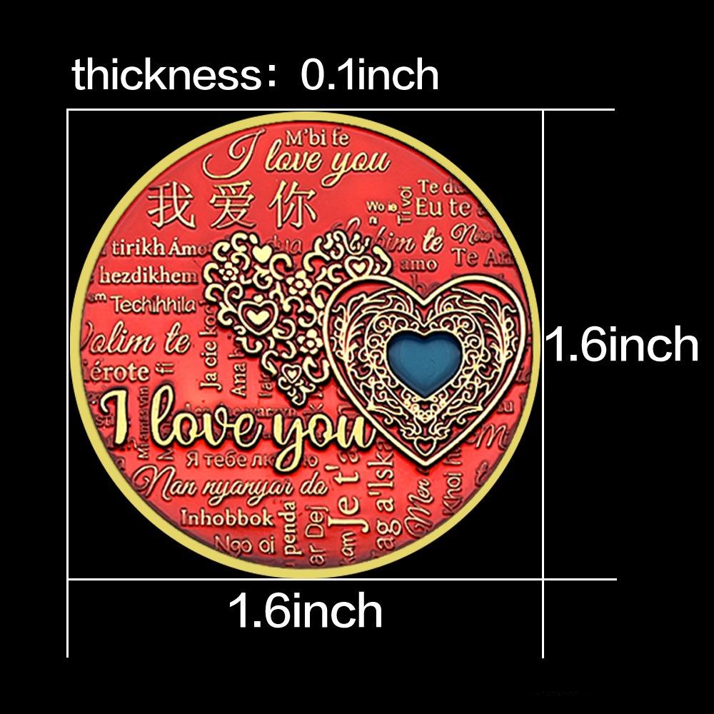 Happy Valentine's Day gold and silver commemorative coin, lucky love commemorative medal, Qixi, Valentine's Day gift