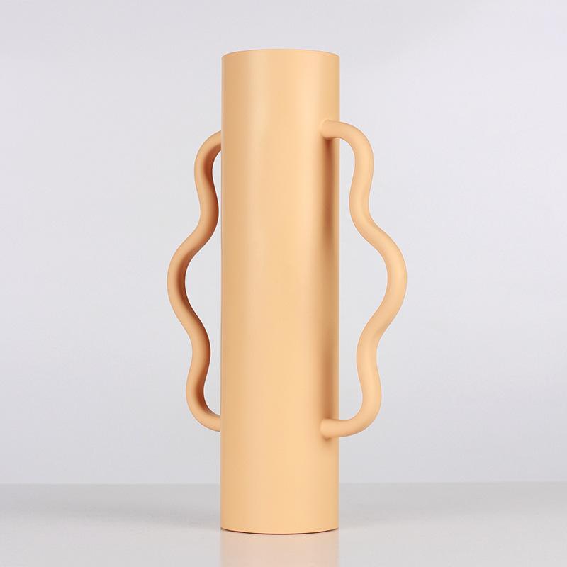 Геометрическая ваза в стиле скандинавского искусства, креативная нестандартная бинауральная ваза для цветов, модель входа в дом, мягкие украшения для дома