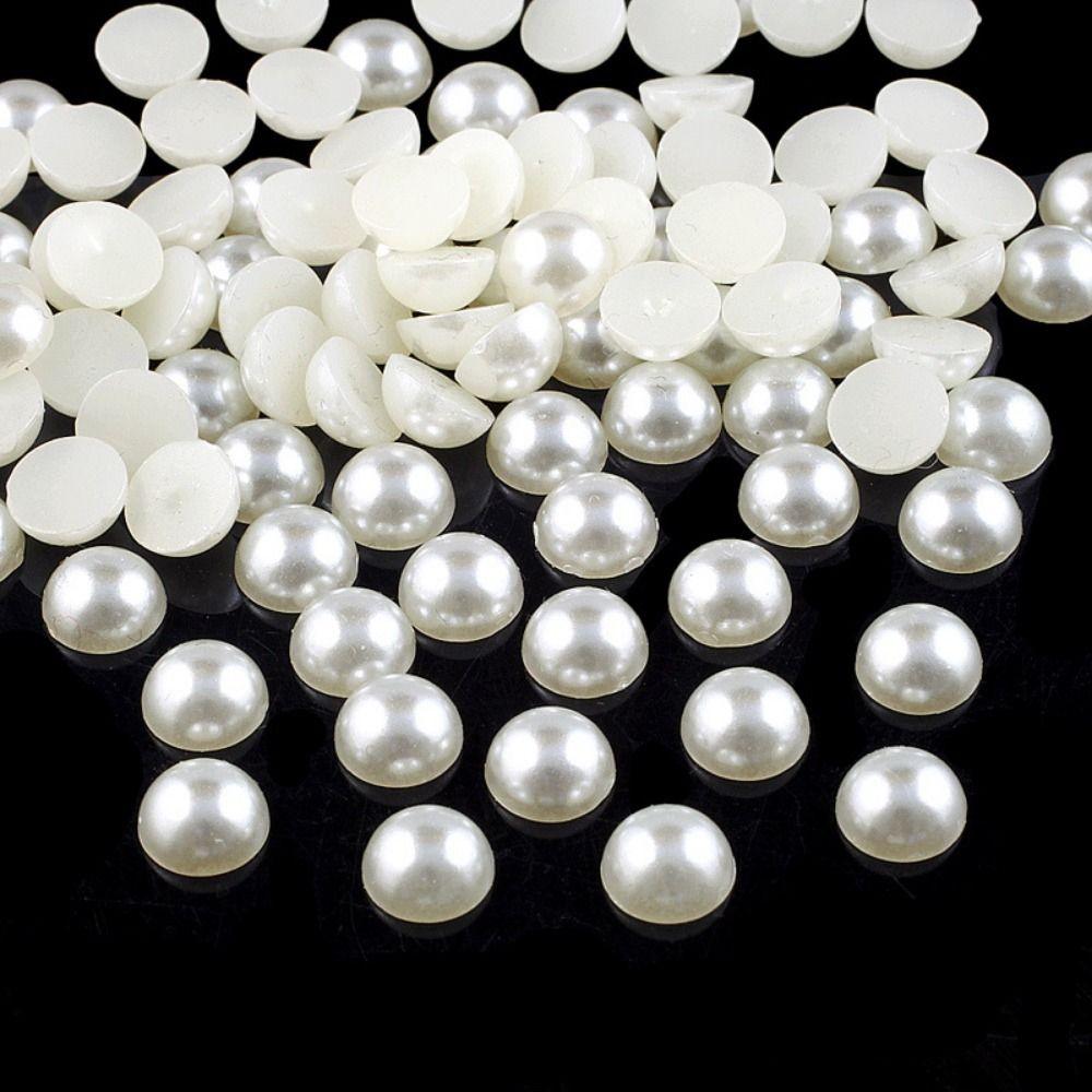 1000 шт., бусины из АБС-пластика с плоской задней частью, полукруглые свободные бусины, новый искусственный жемчуг, сделай сам, декоративный дизайн ногтей