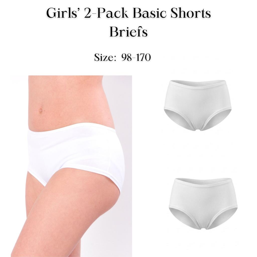 Girls’ 2-Pack Basic Shorts Briefs, Any season 6066-052-pak2 HC