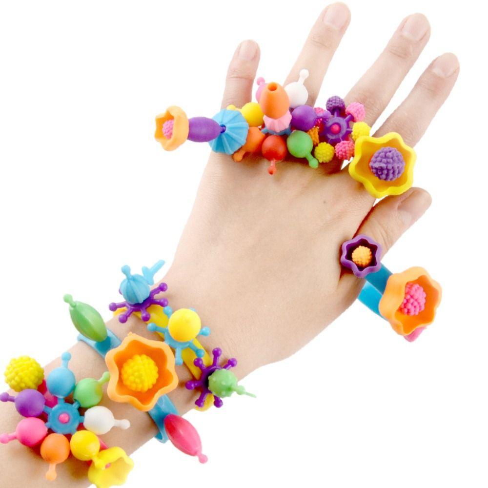 Colorful Snap Beads No String Required DIY Bead Set New Children's Beading Toy for Girls