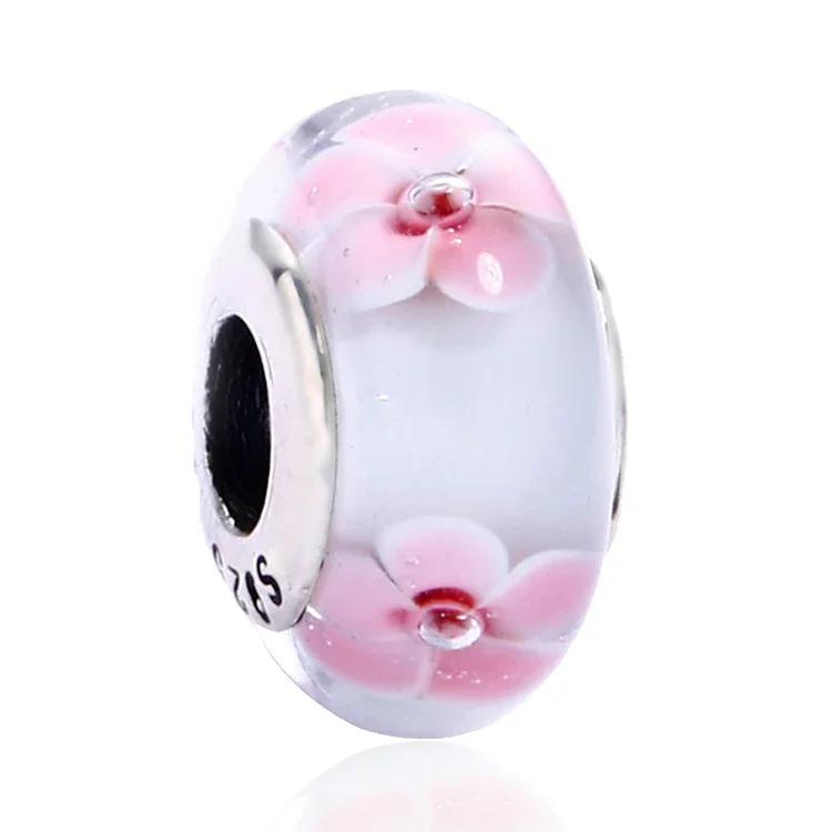 Новый Оригинальный Медный Шарм из Муранского Стекла Разноцветный Радужный Шарм Снежинки Звезды для Браслета Сделай Сам Женские Украшения