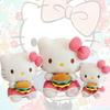 Adorable Plush Cat Doll Stuffed Toy With Burger Design Perfect Birthday Gift